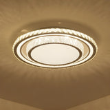 Living Room Luxury Crystal Circle Flush Mount Light Image - 4