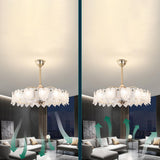 Living Room Luxury Leaf Chandelier Fan with Light Image - 16