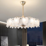 Living Room Luxury Leaf Chandelier Fan with Light Image - 19