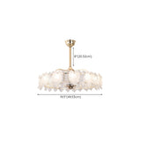 Living Room Luxury Leaf Chandelier Fan with Light #size