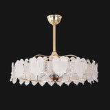 Living Room Luxury Leaf Chandelier Fan with Light Image - 6