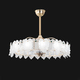 Living Room Luxury Leaf Chandelier Fan with Light Image - 8