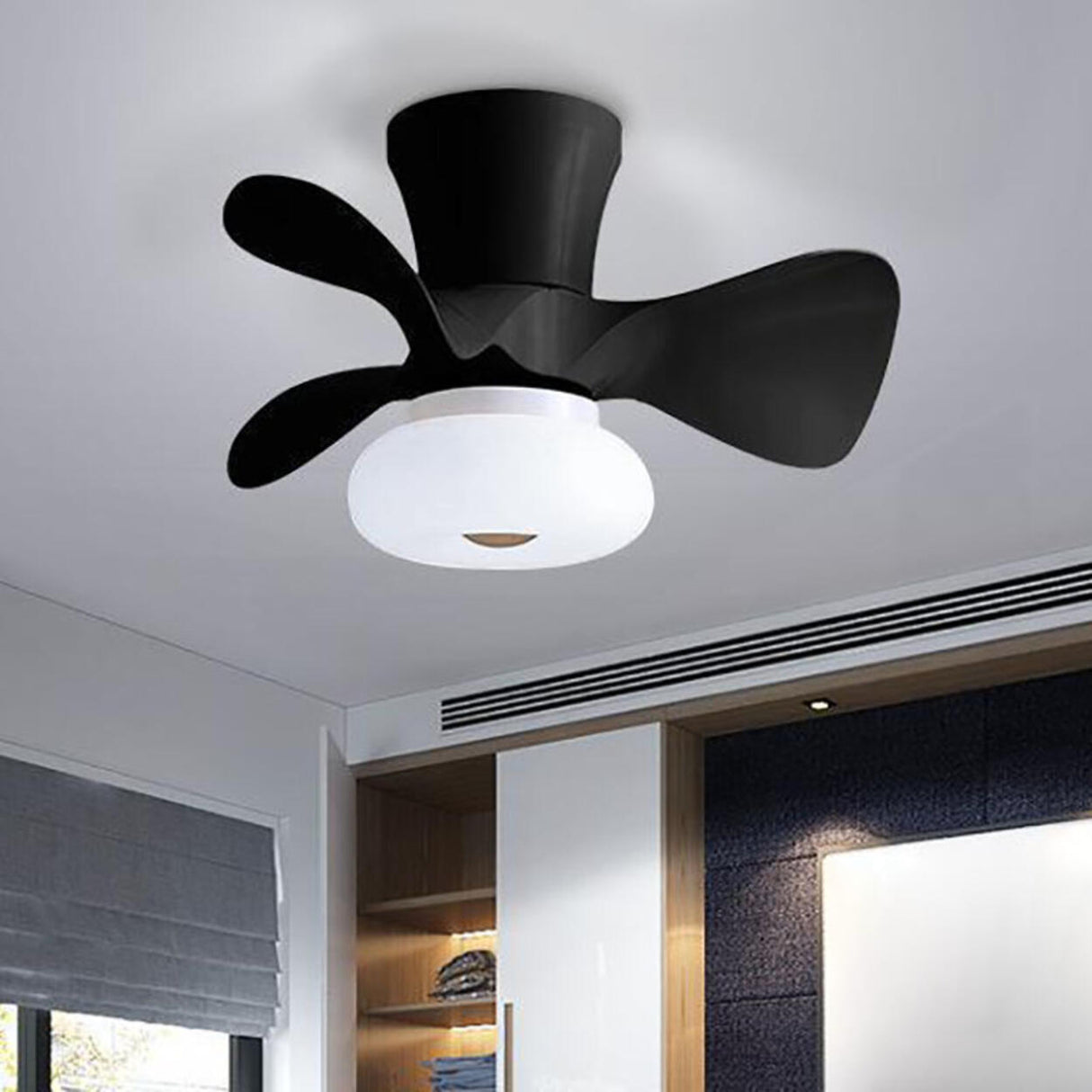 Living Room Minimalist 3 Blades Ceiling Fan with Light Image - 1