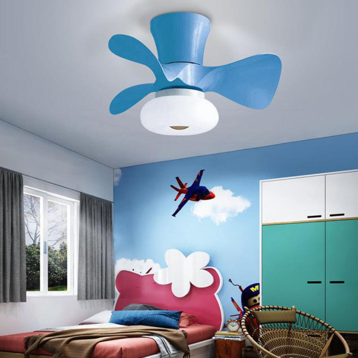 Living Room Minimalist 3 Blades Ceiling Fan with Light Image - 20