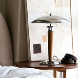 Living Room Minimalist Metal Silver Dome Table Lamp Image - 1