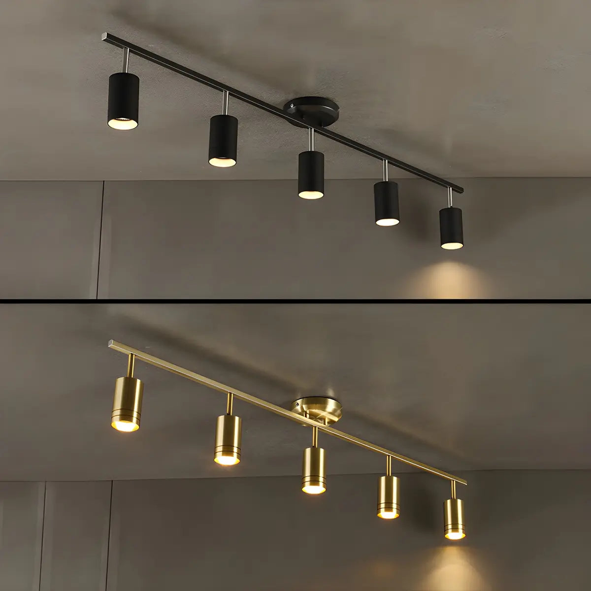 Living Room Modern Adjustable Brass Track Light Large Image - 12