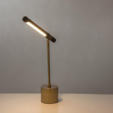 Living Room Modern Brown Linear Metal Table Lamp Image - 11