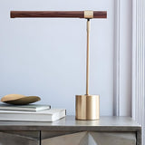 Living Room Modern Brown Linear Metal Table Lamp Image - 12