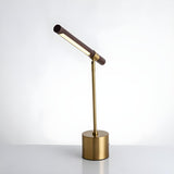 Living Room Modern Brown Linear Metal Table Lamp Image - 7