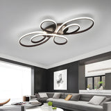 Living Room Modern Coffee Swirl LED Flush Mount Light Image - 1