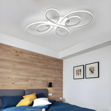 Living Room Modern Coffee Swirl LED Flush Mount Light Image - 11