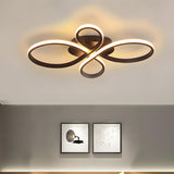 Living Room Modern Coffee Swirl LED Flush Mount Light Image - 4