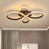 Living Room Modern Coffee Swirl LED Flush Mount Light Image - 5