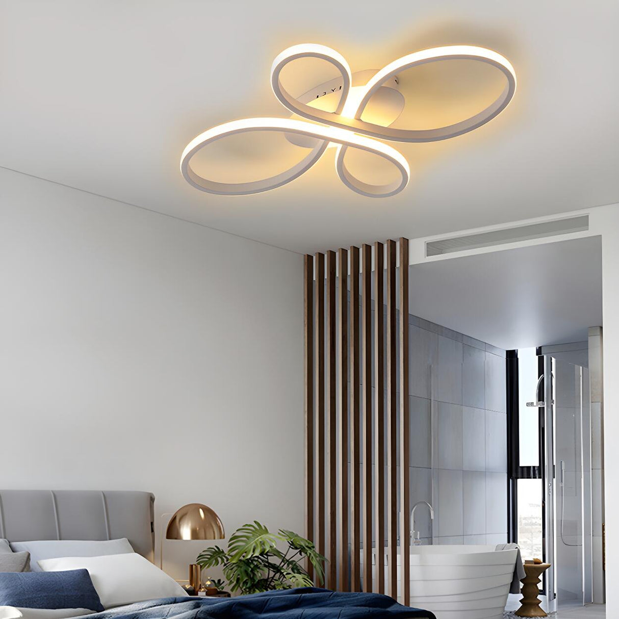 Living Room Modern Coffee Swirl LED Flush Mount Light Image - 7