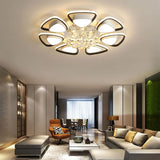 Living Room Modern Flower LED Semi-Flush Mount Light Image - 1