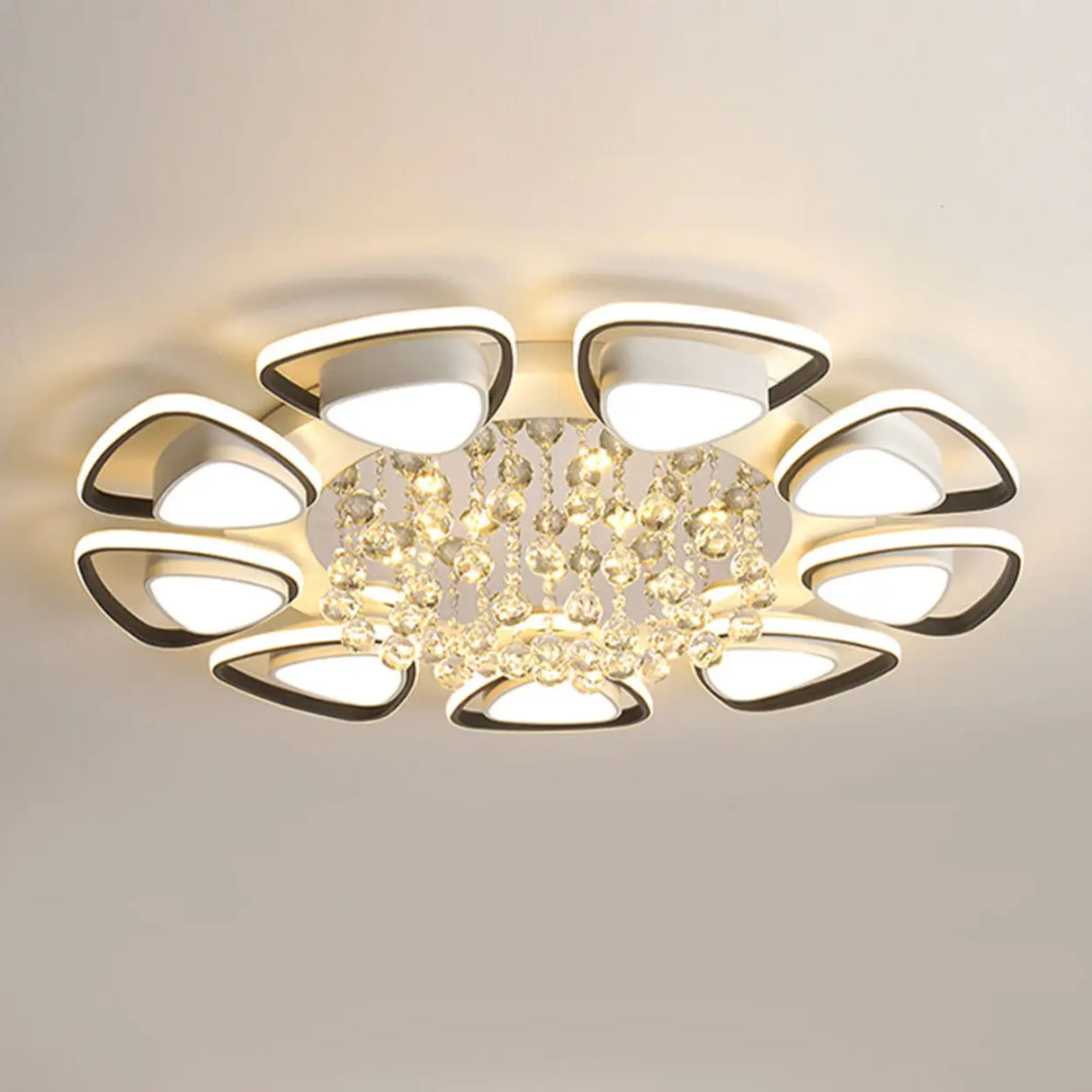 Living Room Modern Flower LED Semi-Flush Mount Light Image - 11