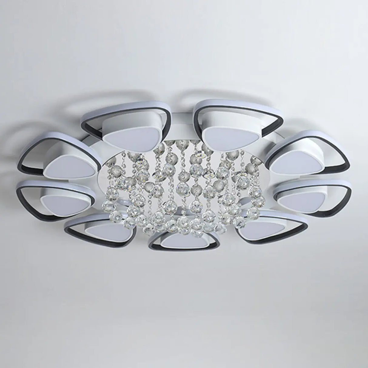 Living Room Modern Flower LED Semi-Flush Mount Light Image - 12