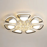 Living Room Modern Flower LED Semi-Flush Mount Light Image - 13