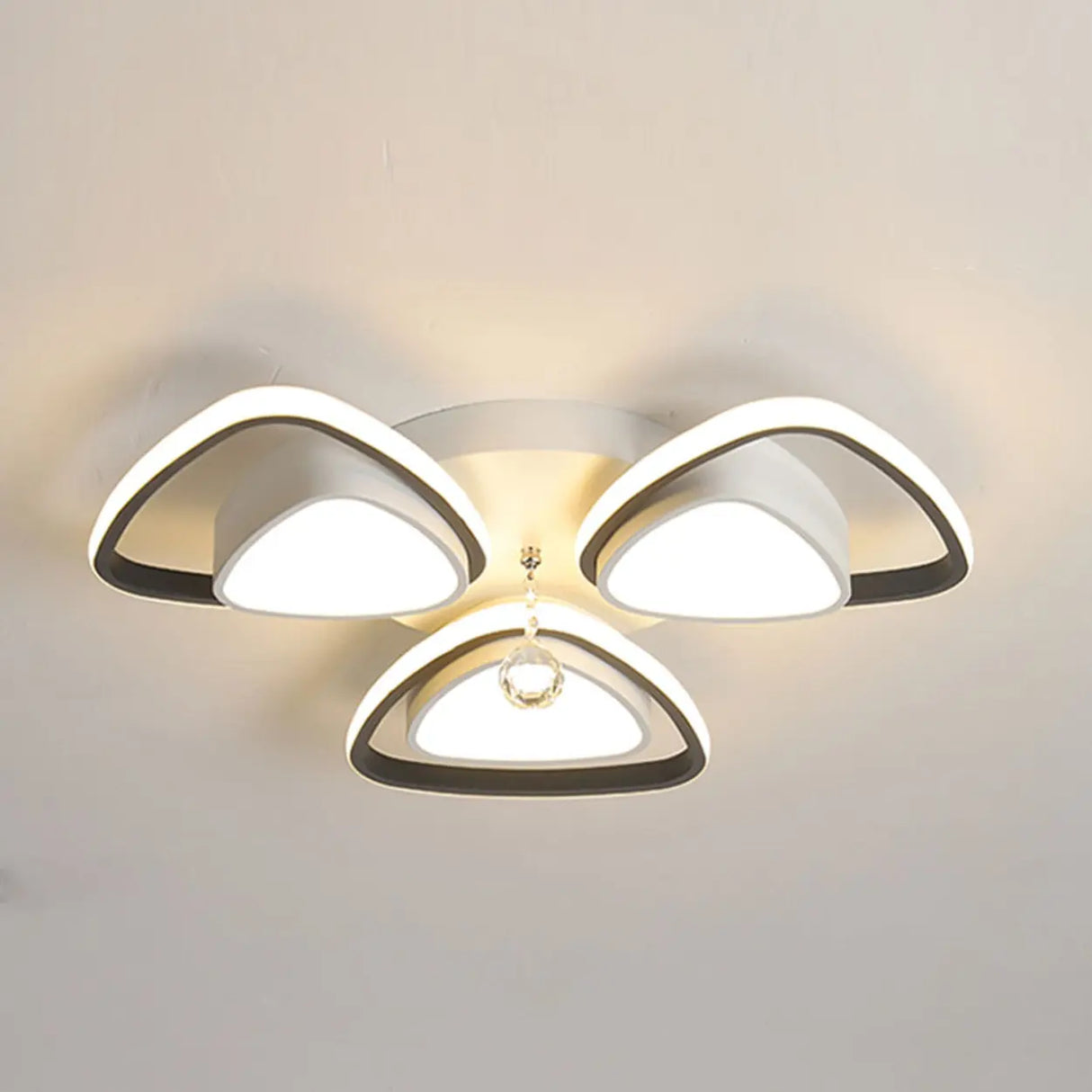 Living Room Modern Flower LED Semi-Flush Mount Light Image - 14