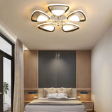 Living Room Modern Flower LED Semi-Flush Mount Light Image - 17