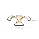 Living Room Modern Flower LED Semi-Flush Mount Light #size