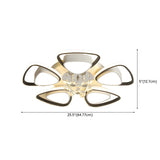 Living Room Modern Flower LED Semi-Flush Mount Light Image - 19