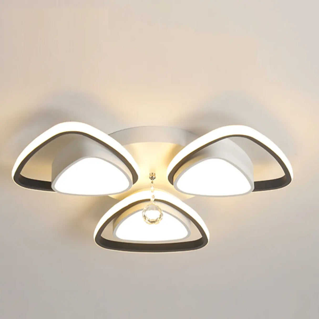 Living Room Modern Flower LED Semi-Flush Mount Light Image - 2