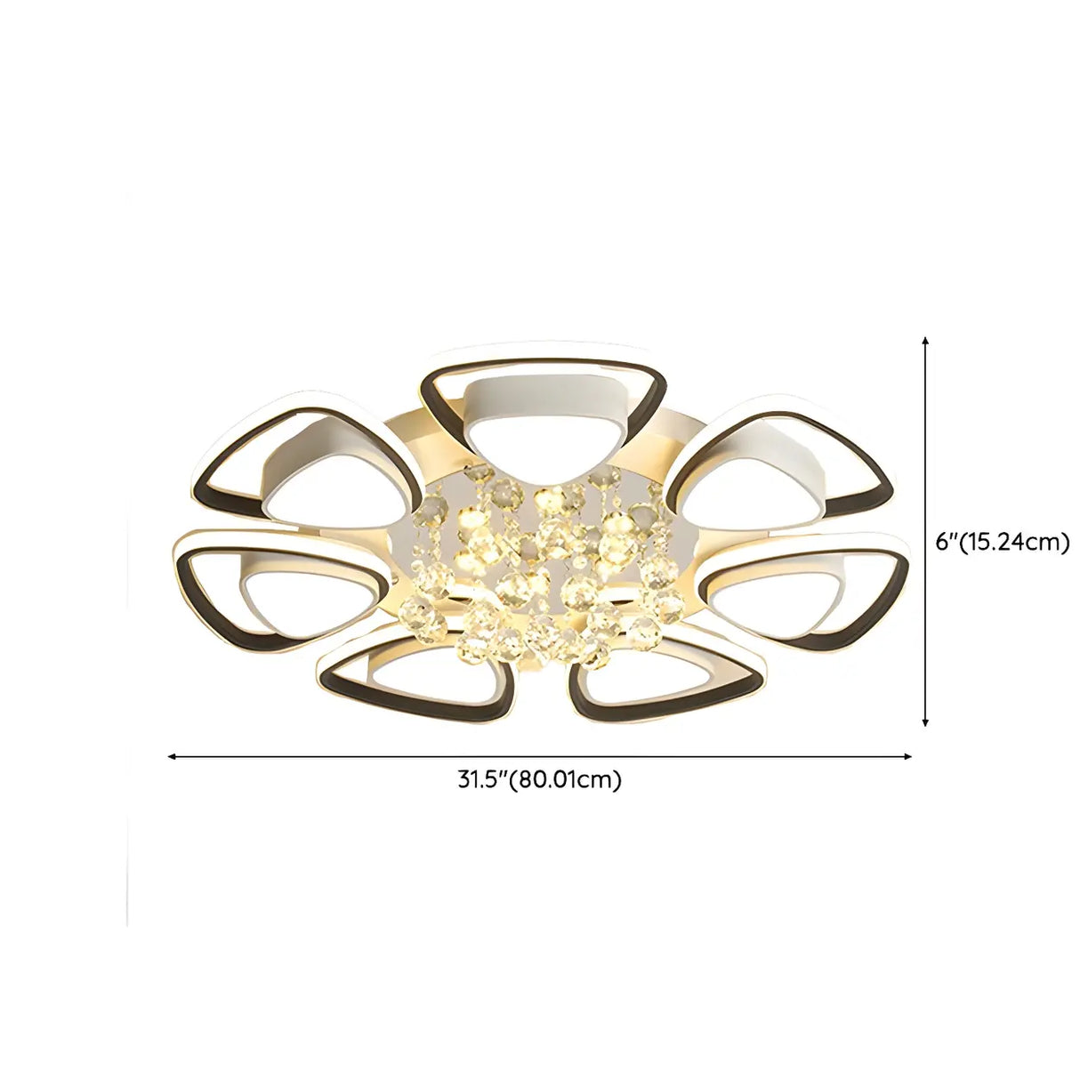 Living Room Modern Flower LED Semi-Flush Mount Light Image - 20