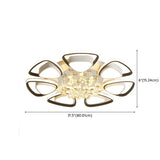 Living Room Modern Flower LED Semi-Flush Mount Light Image - 20