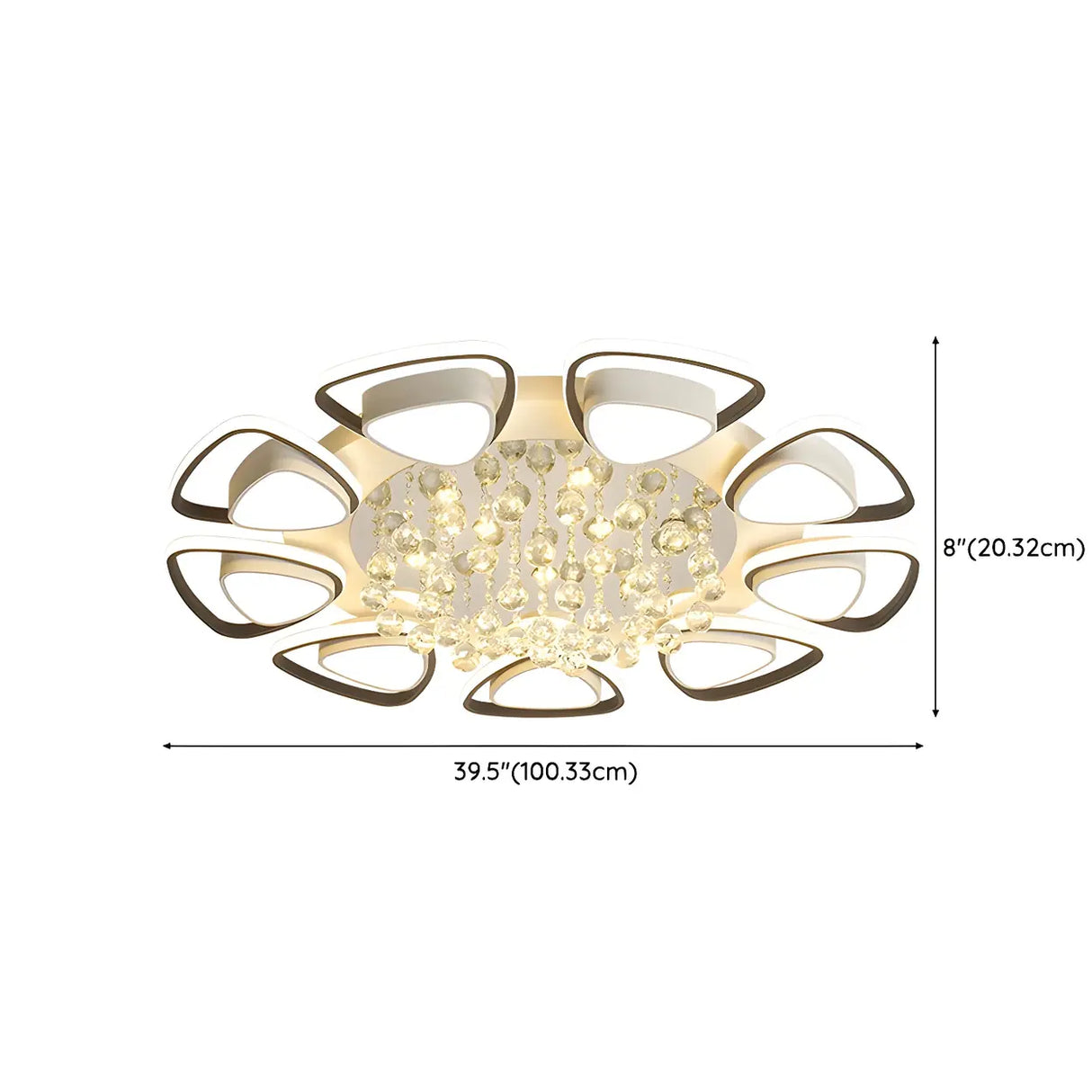 Living Room Modern Flower LED Semi-Flush Mount Light Image - 21