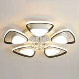 Living Room Modern Flower LED Semi-Flush Mount Light Image - 3