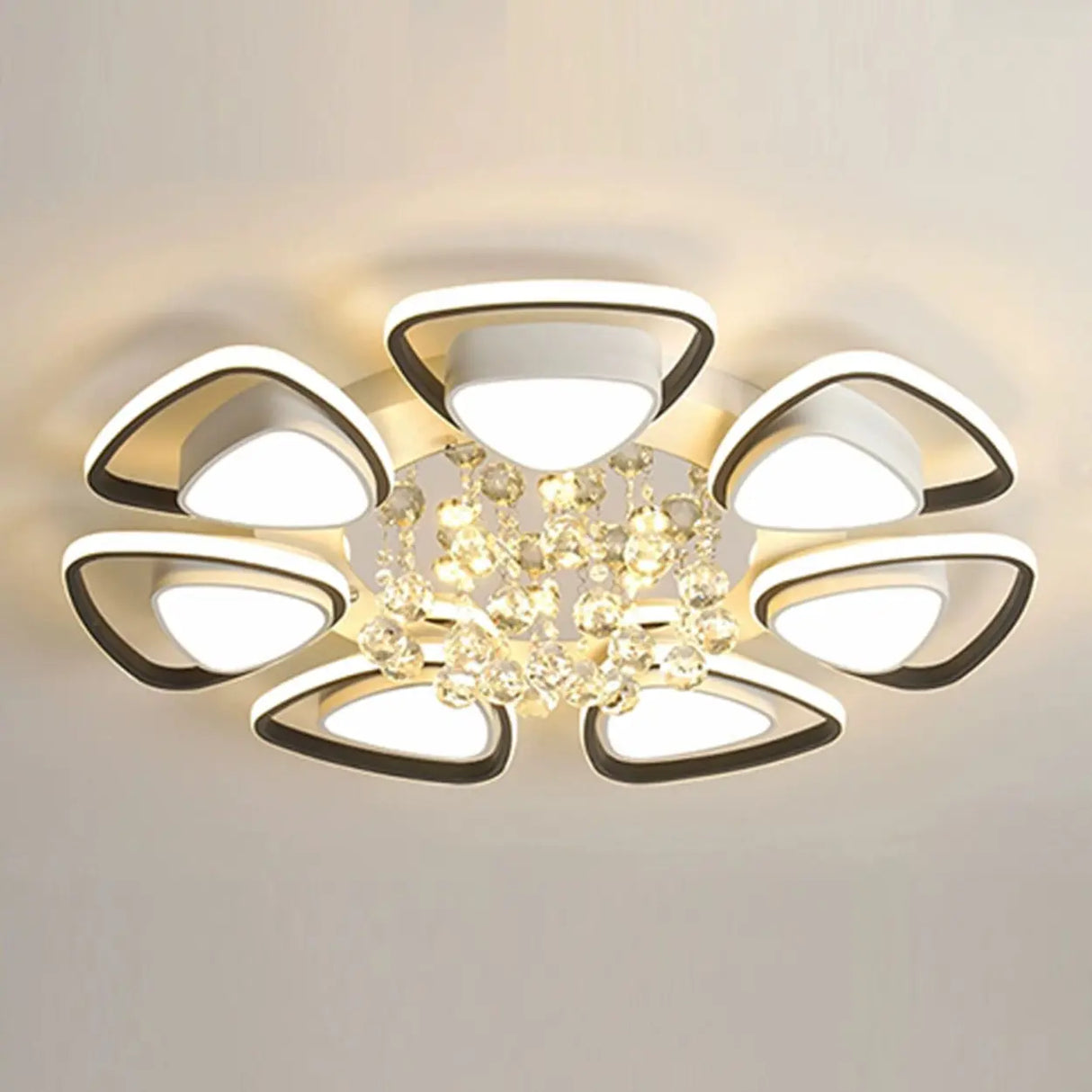 Living Room Modern Flower LED Semi-Flush Mount Light Image - 5