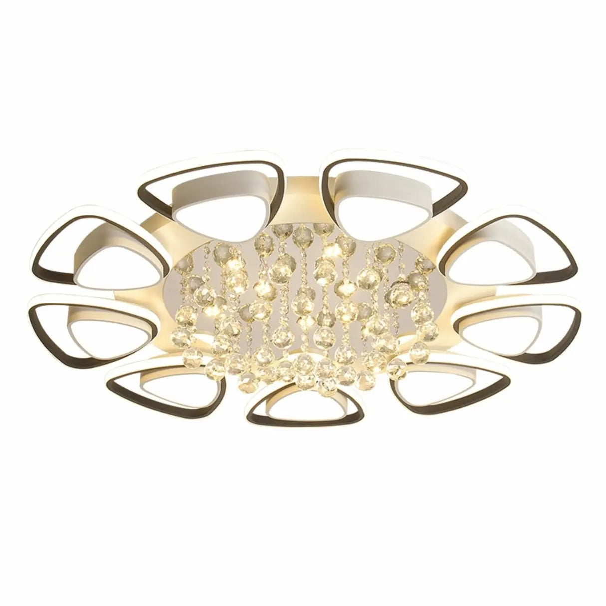 Living Room Modern Flower LED Semi-Flush Mount Light Image - 9