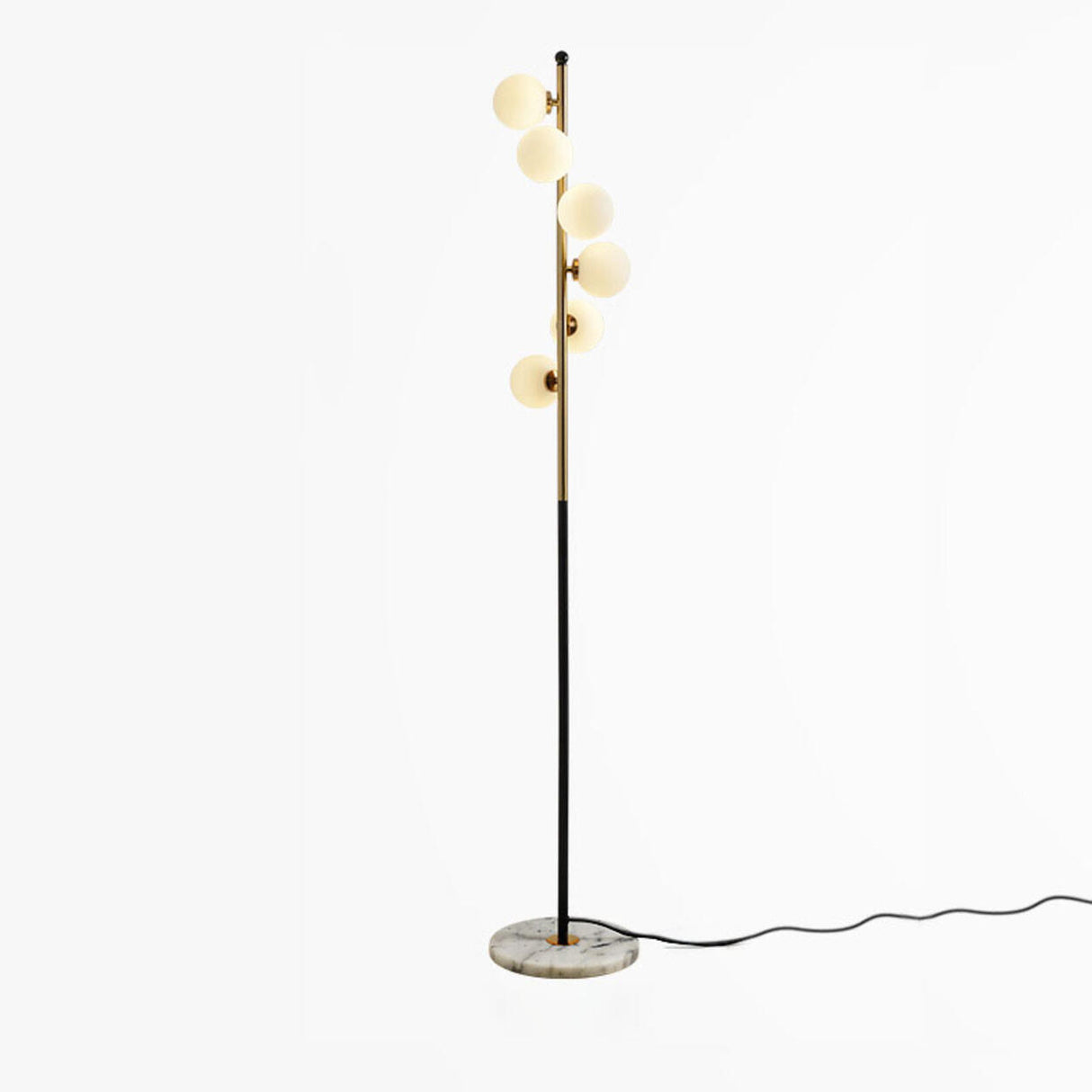 Living Room Modern Globe Floor Lamp with Shelves Image - 2