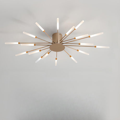 Living Room Modern Starburst Semi-Flush Mount Light Image - 2