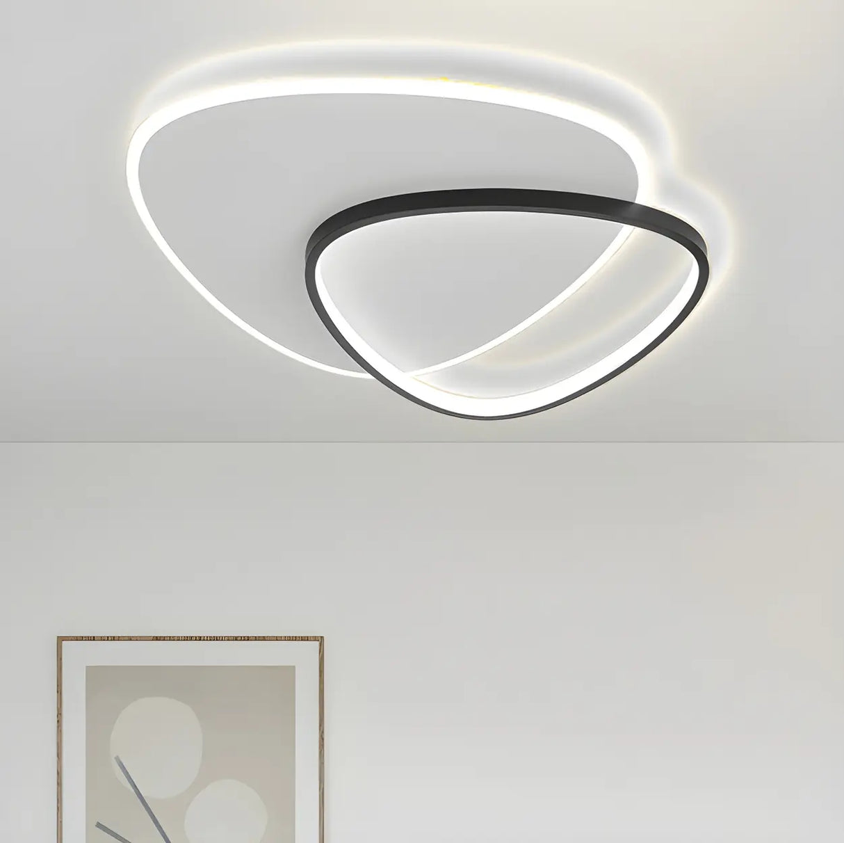 Living Room Modern Three Oval LED Flush Mount Light Image - 5