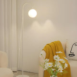 Living Room Modern White Globe Metal Floor Lamp Image - 4