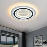 Living Room Modern White Rectangle LED Flush Mount Lamp Image - 16