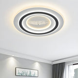 Living Room Modern White Rectangle LED Flush Mount Lamp Image - 2