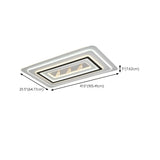 Living Room Modern White Rectangle LED Flush Mount Lamp Image - 21