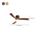 Living Room Modern Wooden 3 Blade Ceiling Fan Light #size