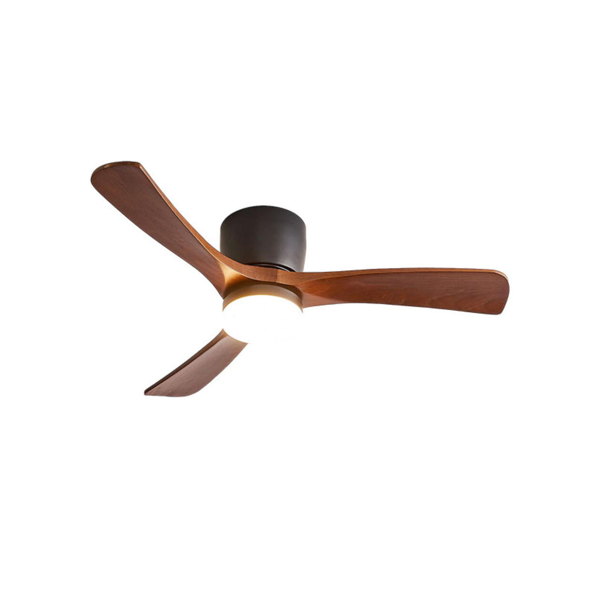 Living Room Modern Wooden 3 Blade Ceiling Fan Light Image - 5