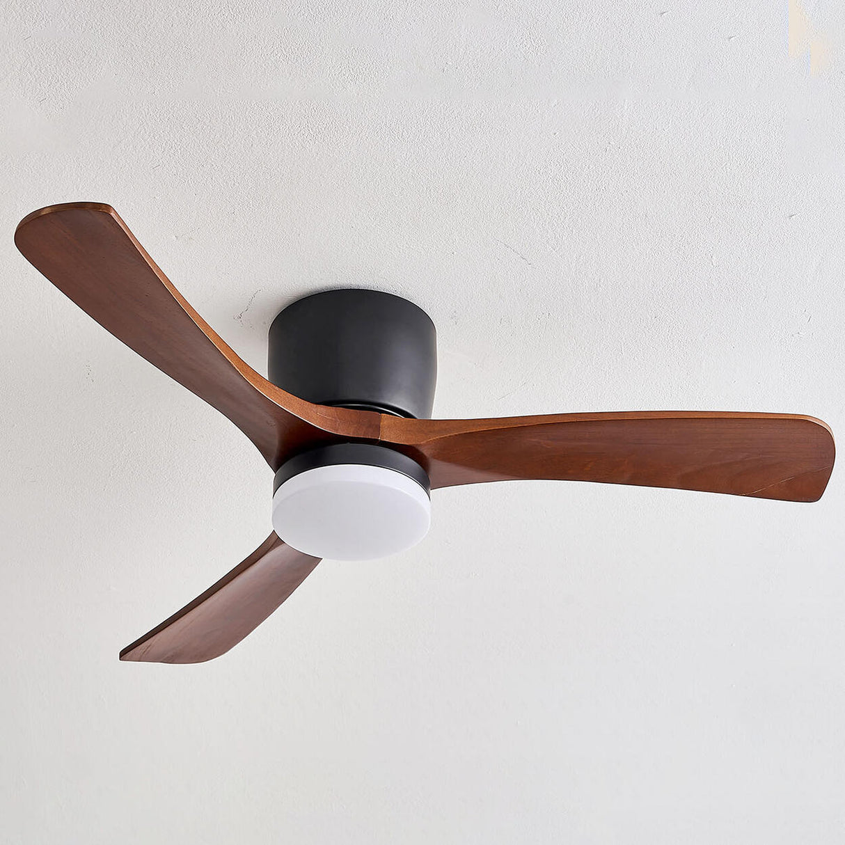 Living Room Modern Wooden 3 Blade Ceiling Fan Light Image - 6