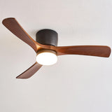 Living Room Modern Wooden 3 Blade Ceiling Fan Light Image - 7