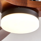 Living Room Modern Wooden 3 Blade Ceiling Fan Light Image - 8