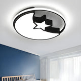 Living Room Modish Black Rectangle Flush Mount Light Image - 2