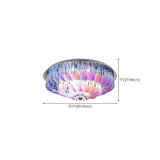 Living Room Mystic Ocean Blue Crystal Flush Mount Light #size