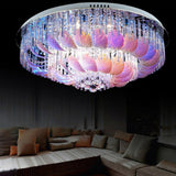 Living Room Mystic Ocean Blue Crystal Flush Mount Light Image - 4