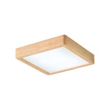 Living Room Nordic Wood Rectangle LED Flush Mount Light Image - 6