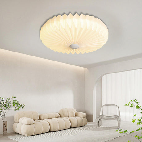 Living Room Pleated Drum Flush Mount Ceiling Light  Image - 1